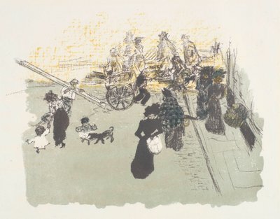 Street Corner, Lithograph from the Series Some Aspects of Life in Paris by Pierre Bonnard